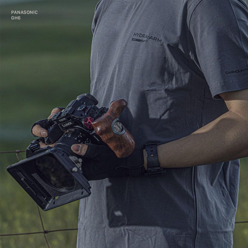 Tilta Advanced Right Side Wooden Handle (ARRI Rosette - Type X) | Black Walnut Wood & Aluminum Alloy Build | Quick Release Button - Image 4