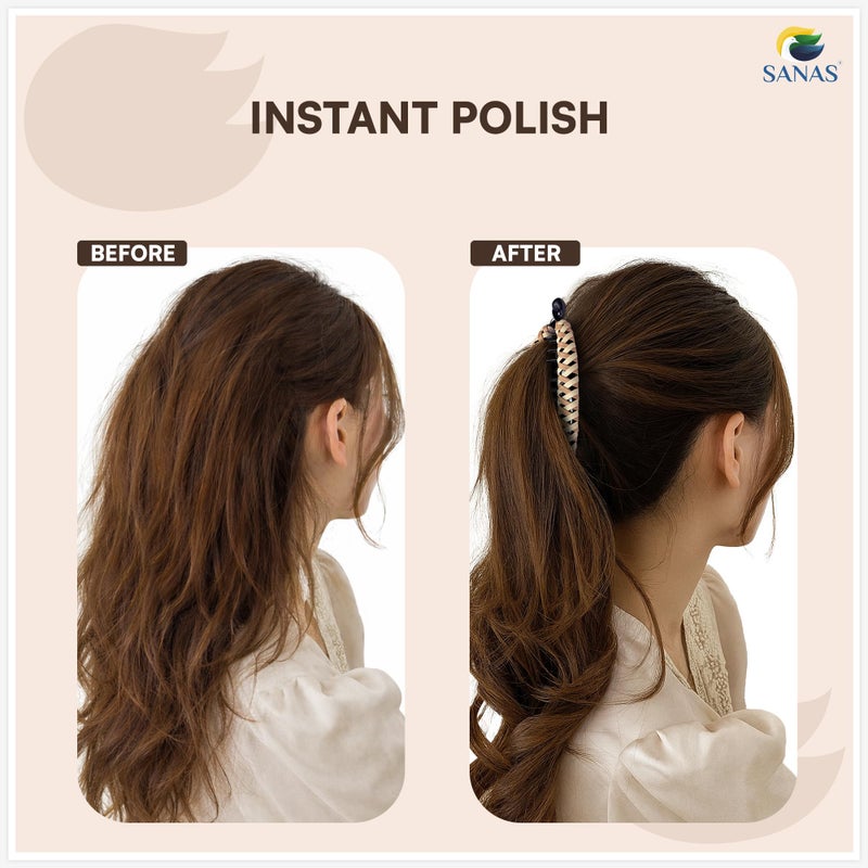 Sanas Banana Clip (2pcs) Flat Hair Clips For women accessories Fishtail Claw Clips For Thick Hair Clips For Styling Fashion Accessories (2pcs) (Dark Brown & Light Brown) - Image 2