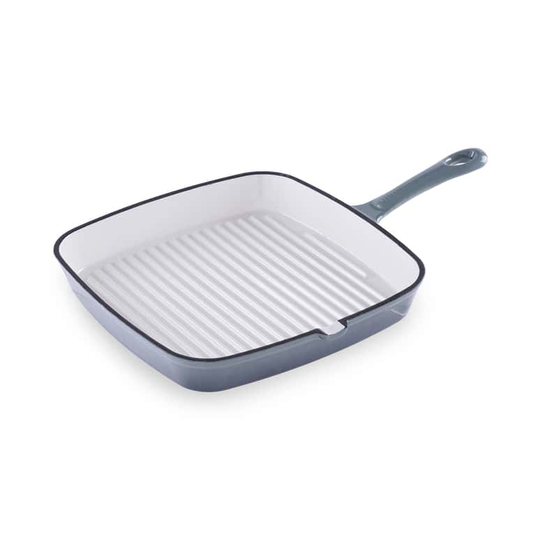 Pan Home مقلاة شواية من الحديد الزهر المينا 36X24X3.5 سم - رمادي أومبري - Image 2