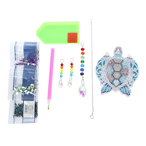 Bairdish 5D Diamond Painting Animal Wind Chimes, Sea Turtle Diamond Paint by Number Kits Hanging Pendant with Chain for Home Wall Window Decor, Adults DIY Art Craft - Image 4
