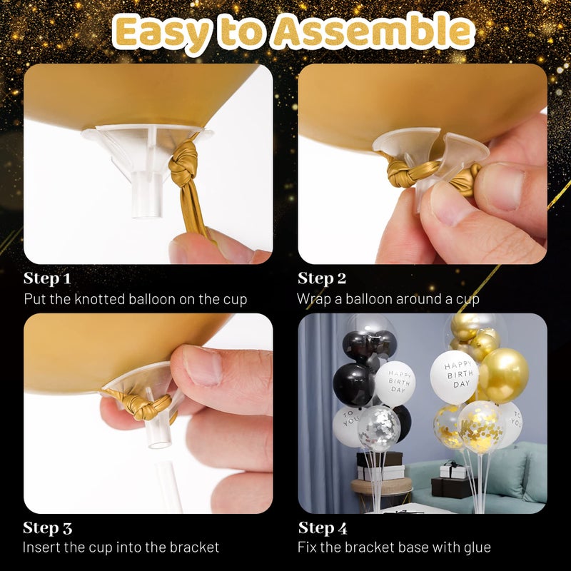 JOYYPOP 6 Sets Balloon Stand Kits, Balloon Sticks with Base Table Balloon Holders Centerpieces for Graduation Wedding Baby Shower Birthday Party Decorations - Image 4