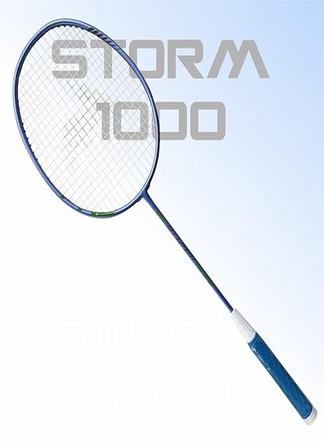 GURU Badminton Racket, Storm-1000 Blue Adjustable Badminton Racket Pack of 1 Jointless with TPE Handle Padded Cover - Image 3