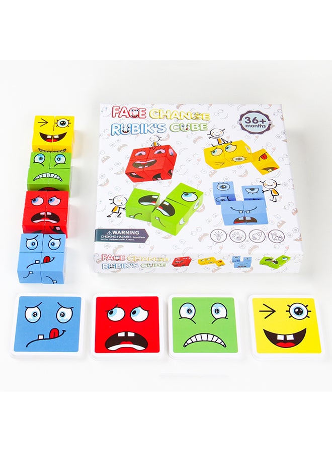 Wooden Face-Changing Cube Matching Block Building Game - Image 2