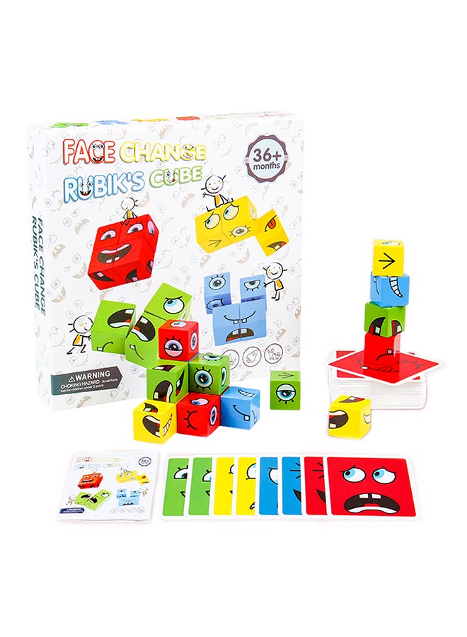 Wooden Face-Changing Cube Matching Block Building Game - Image 1