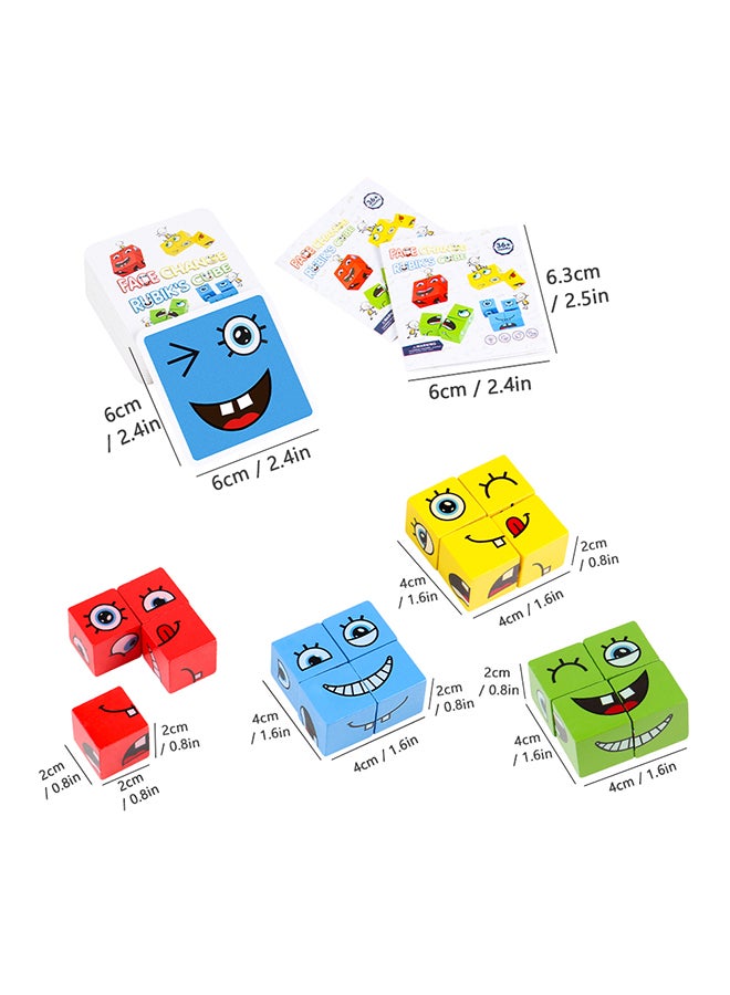 Wooden Face-Changing Cube Matching Block Building Game - Image 5