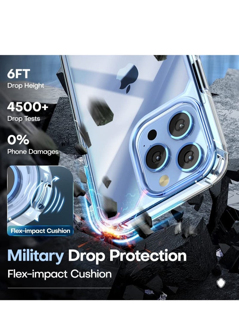 ELTRAZONE [5 in 1] Designed for iPhone 13 Pro Case, Not Yellowing, with 2 Tempered Glass Screen Protector + 2 Camera Lens Protector [Military Grade Protection] Shockproof Slim Phone Case 13 pro - Image 5