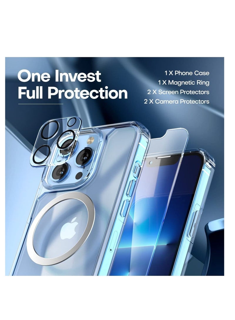 ELTRAZONE [5 in 1] Designed for iPhone 13 Pro Case, Not Yellowing, with 2 Tempered Glass Screen Protector + 2 Camera Lens Protector [Military Grade Protection] Shockproof Slim Phone Case 13 pro - Image 2