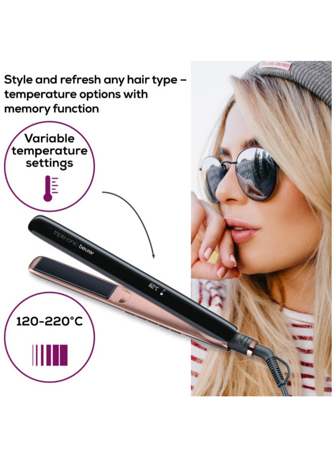 Beurer مكواة شعر HS 80 مع 3 مستويات من وظيفة الأيون وحماية الشعر - Image 3