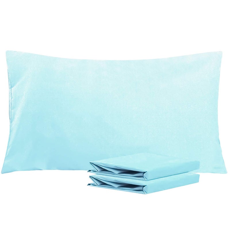 NTBAY King Pillowcase Set  2 Pack Brushed Microfiber 20x36 Pillowcases  Soft WrinkleFree FadeResistant StainResistant Aqua Pillowcases with Envelope Closure  20x36 Inches Aqua