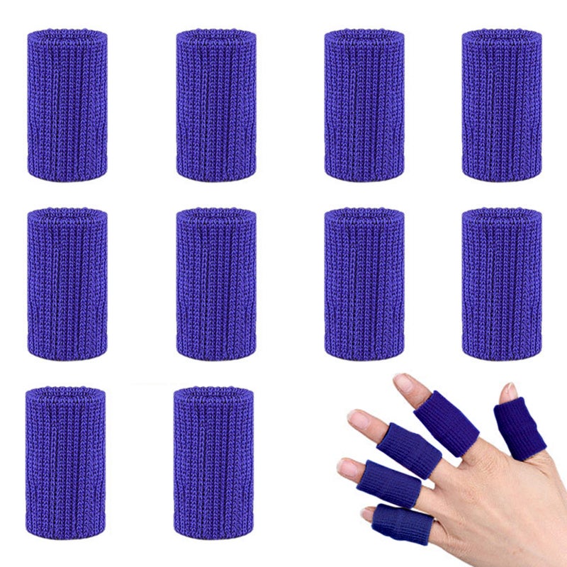 Nylon Finger Sleeves: 10pcs Blue Breathable Elastic Comfortable Gaming Accessories - Finger Joint Pain Relief PC Accessories for Gaming Sports Daily Work - Image 1