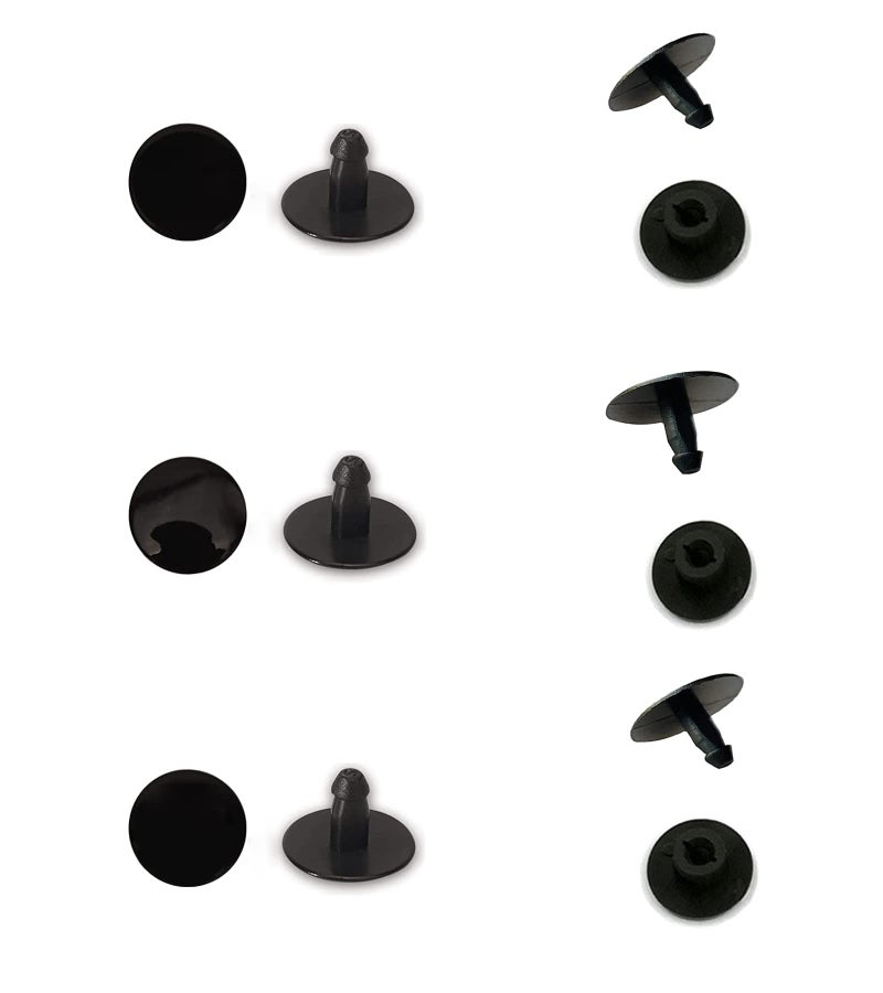 6 Sets Replacement Rivets Button Strap Compatible for Clog Shoe Strap 16mm Size Rivets Repair Black