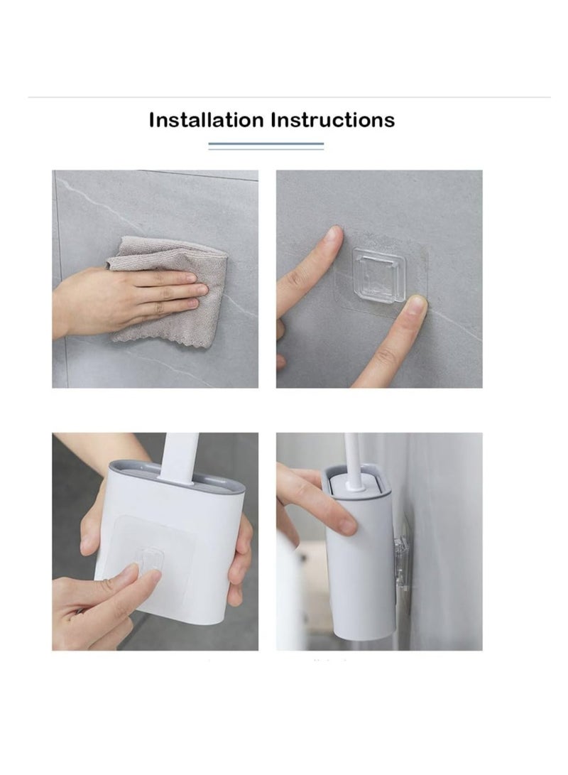 2 Pack Toilet Brush and Holder Set for Bathroom, Deep-Cleaning Silicone Toilet Bowl Brush with Non-Slip Long Plastic Handle(Black) - Image 5