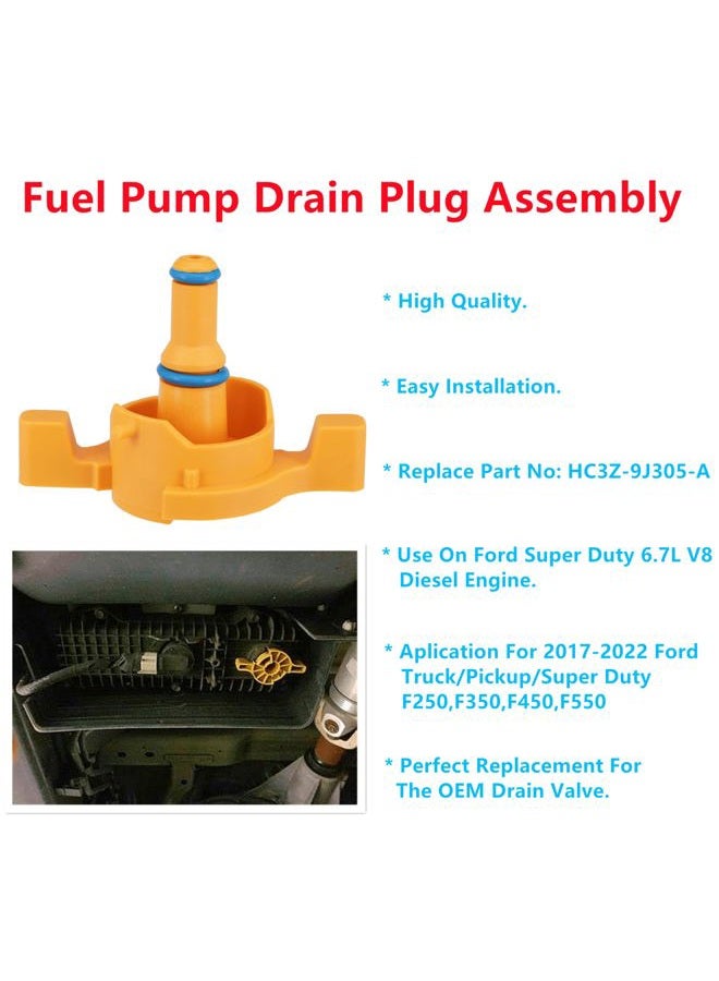 Dsnaduo 2PCS Fuel Filter Housing Drain Plug, Fuel Drain Valve, Diesel 6.7L Billet HFCM Fuel Pump Water Drain Valve Plug Compatible with Ford 2017-2020 Replace HC3Z-9J305-A, HC3Z9J305A - Image 2