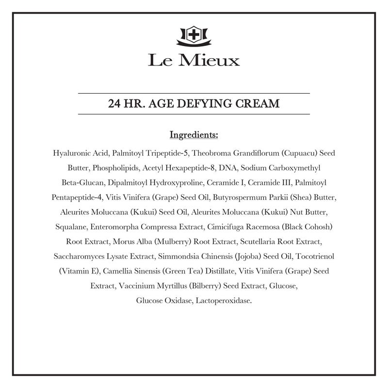 Le Mieux 24 Hr. Age Defying Cream - Hydrating Facial Moisturizer with Hyaluronic Acid & Peptides, Rich Anti-Aging Face Cream, No Parabens or Sulfates (1.75 oz / 52 ml) - Image 5