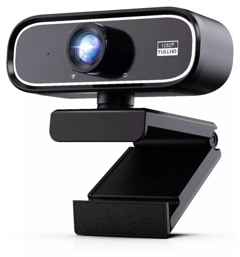 Q5 Full HD Webcam 1080p /30fps - 2.0MP, Wide-Angle Built-in Dual Noise Reduction Microphone, Plug and Play,Live Streaming Video Conference Webcam for PC/Laptop/Android TV Box/Android | Black