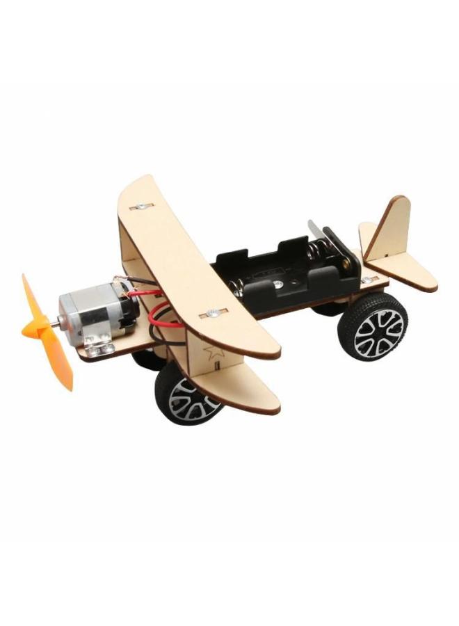 Science And Technology Production Innovation Small Invention Children Gliding Aircraft Science Small Production Handmade Diy Toy Work Materials-Color:Sliding Aircraft + Paint (battery Tools Included)