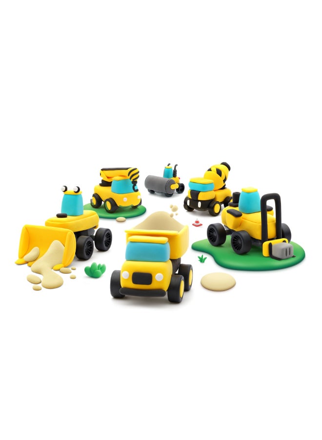 HEY CLAY CONSTRUCTION VEHICLES Colourful modelling air-dry clay, 12 cans with fun interactive app for kids 3 years + - Image 3
