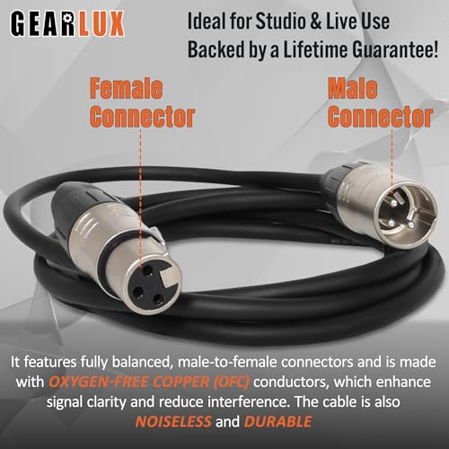 Gearlux DMX Cable, 3 Pin, Male to Female, 100 Feet - 2 Pack - Image 3