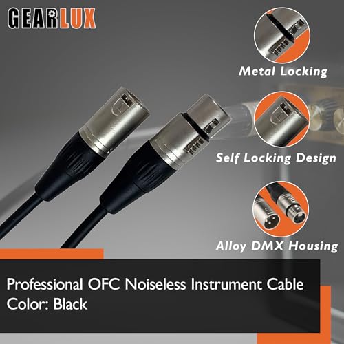 Gearlux DMX Cable, 3 Pin, Male to Female, 100 Feet - 2 Pack - Image 4