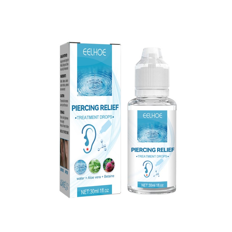 EELHOE 30ml Piercing Relief Treatment Drops Aftercare Treatment Gentle Soothing Bumps Keloid for Ears Nose Nipples Facial Body Areas - Image 1