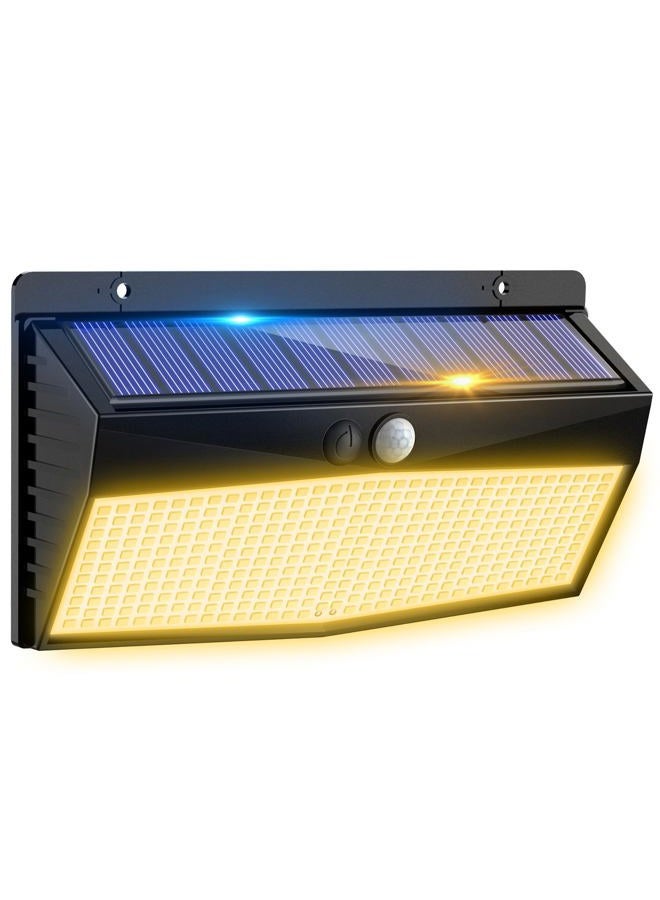 Peasur 368 LED Solar Motion Sensor Lights Outdoor, Solar Fence Lights with 3 Lighting Modes, Solar Powered Security Lights Waterproof for Outside Yard Wall Garden Backyard Step, Warm White - Image 1