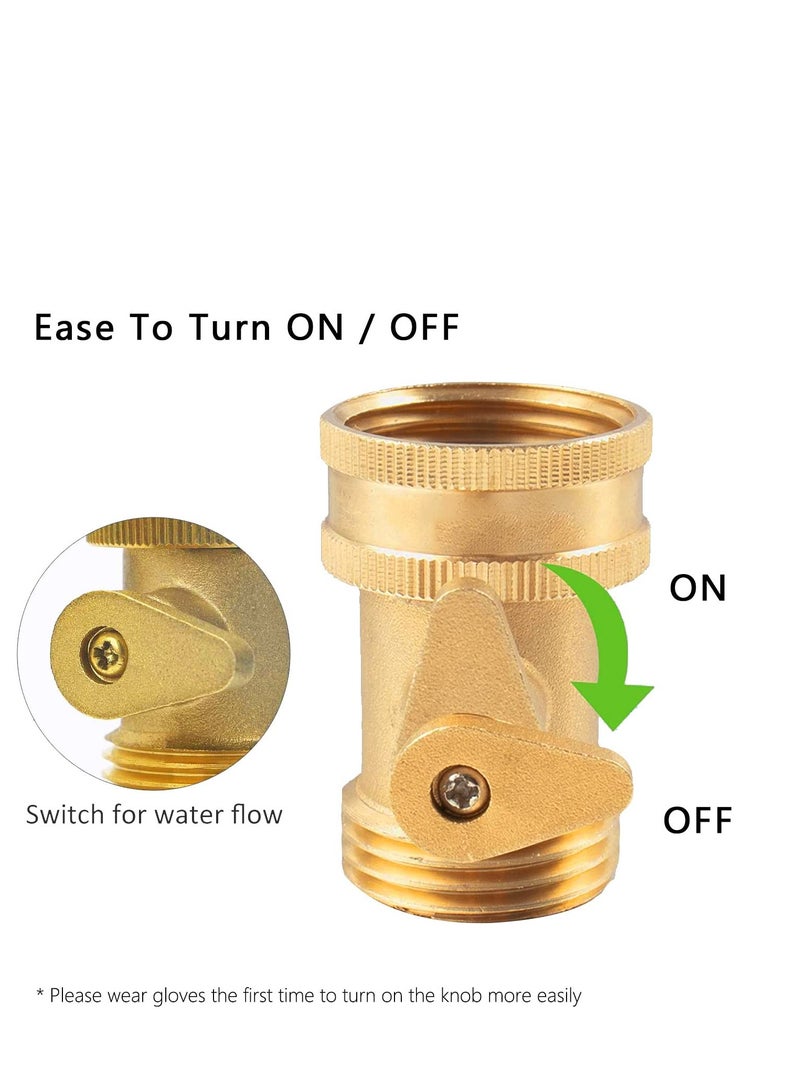 كاست ويف فوهة خرطوم عالية الضغط - فوهة رش خرطوم المياه مع صمام اغلاق خرطوم الحديقة من النحاس الصلب شديد التحمل 3/4 انش موصل جي اتش تي (قطعتان) - Image 5