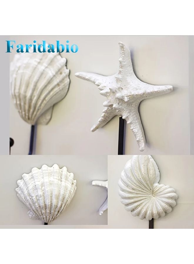 3pcs Mediterranean Style Resin Wall Hooks Coastal Decor for Bathroom Kitchen - Image 2