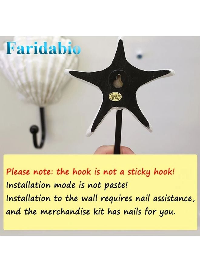 3pcs Mediterranean Style Resin Wall Hooks Coastal Decor for Bathroom Kitchen - Image 5