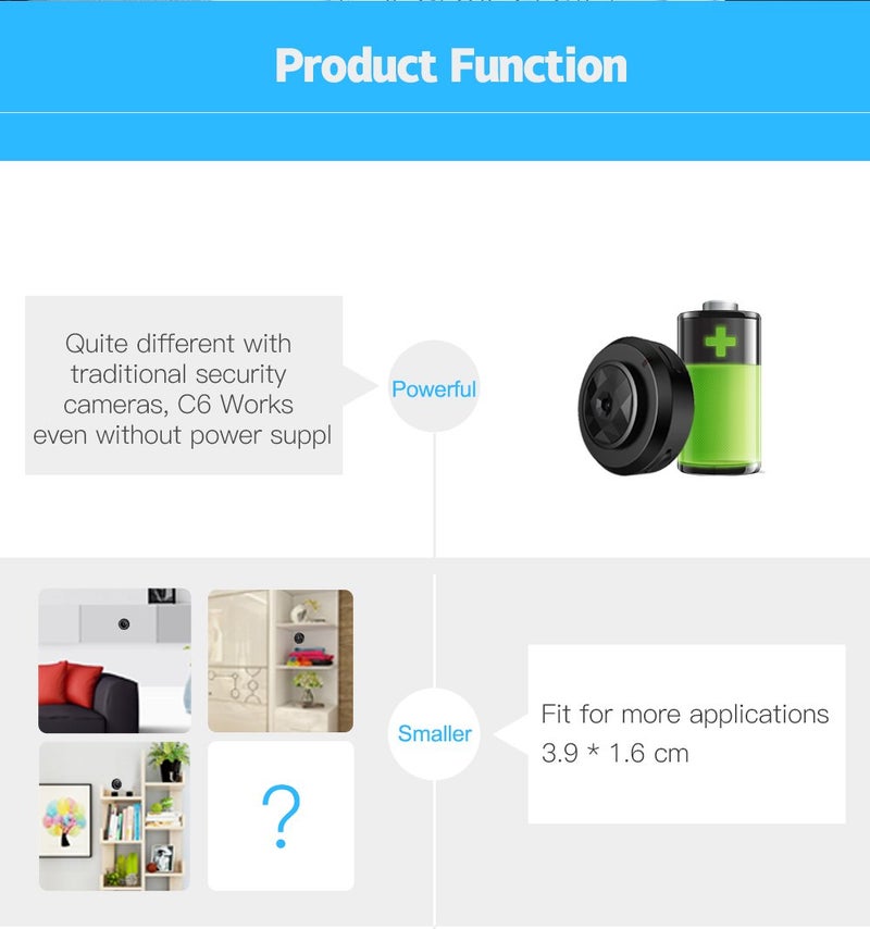 TECHNOVIEW 4k Wireless WiFi Mini Camera Full HD 1080p Recording Night Hd Vision Audio and Video Recorder Motion Detection Camera for Home Office Car Small Size Portable Design - App - OKam Pro - Image 4