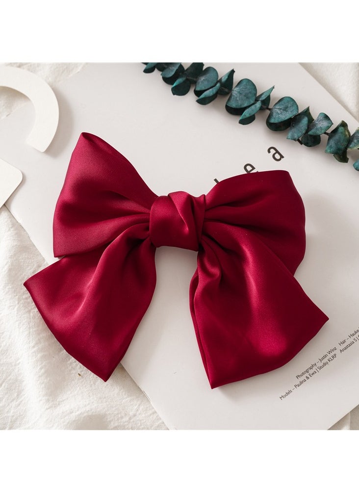 Goolsky Elegant Satin Bow Hair Clip - Chic Alloy Spring Barrette For Women, Versatile Solid Color Ponytail Holder Hair Accessories For Women Hair Ties For Women  - Image 2
