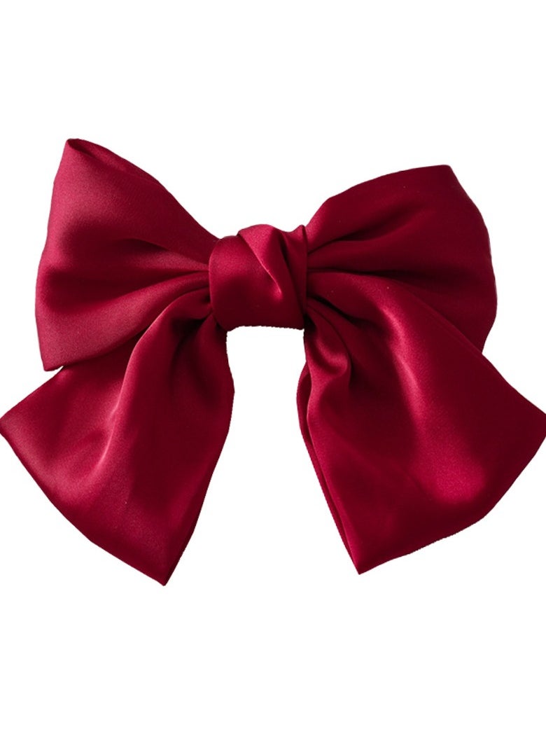 Goolsky Elegant Satin Bow Hair Clip - Chic Alloy Spring Barrette For Women, Versatile Solid Color Ponytail Holder Hair Accessories For Women Hair Ties For Women  - Image 3