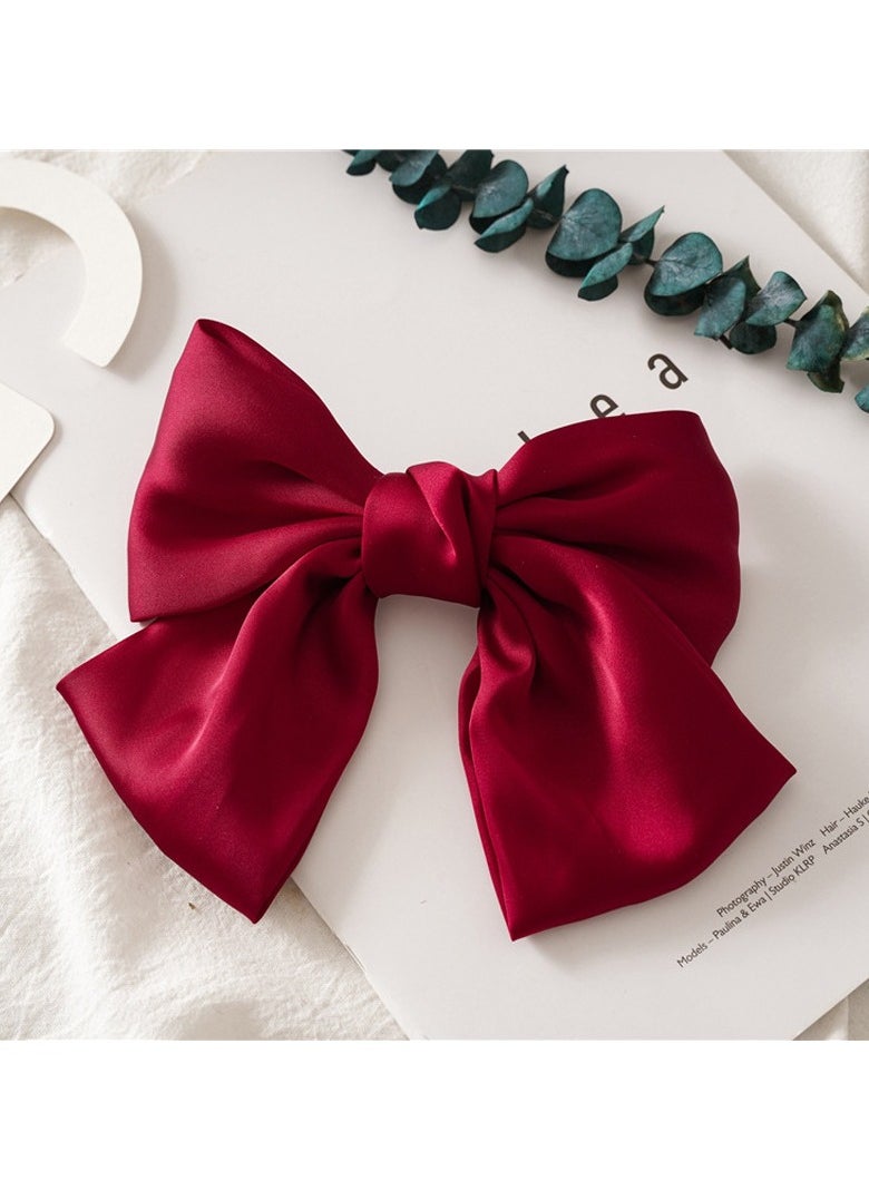 Goolsky Elegant Satin Bow Hair Clip - Chic Alloy Spring Barrette For Women, Versatile Solid Color Ponytail Holder Hair Accessories For Women Hair Ties For Women  - Image 4