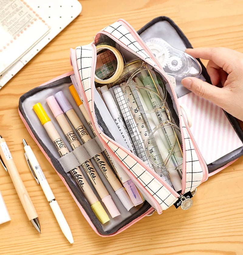 EHOPE Large Capacity Pencil Case Big Capacity Pouch Portable Large Storage Pen Case Pencil Bag for Office Travel Holder Box(Green) - Image 5