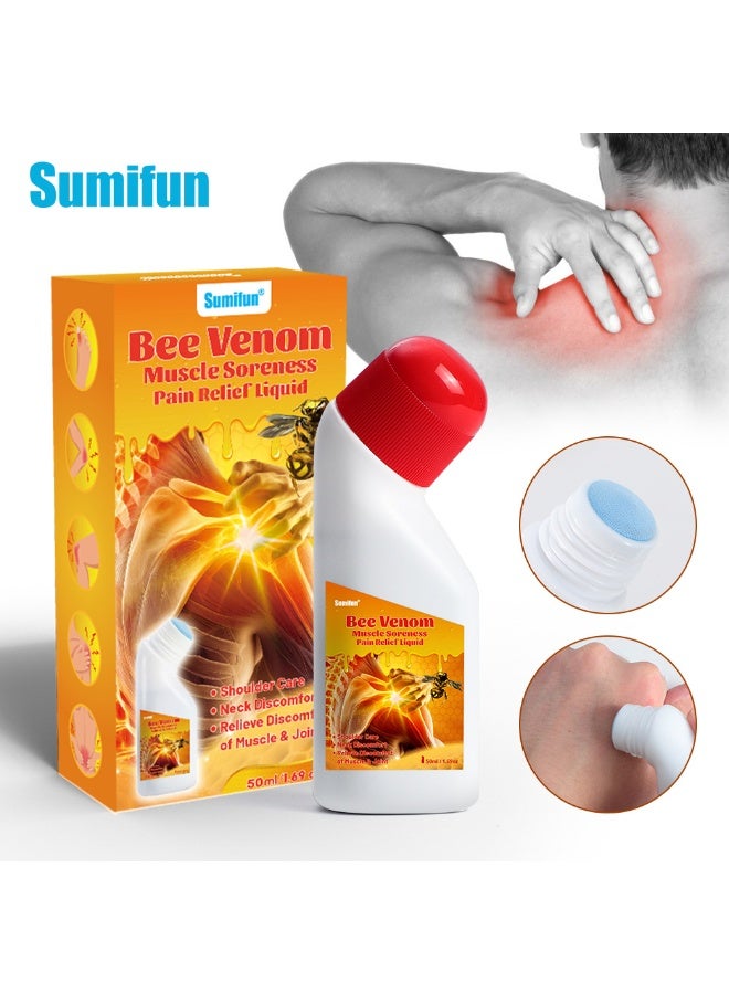 Sumifun Bee Venom Herbal Pain Relief Liquid Roll-On for Muscle and Joint Pain, Natural Anti Inflammatory Massage Oil, Quick Relief for Back Shoulder Neck Discomfort and Sports Injury Recovery - Image 3