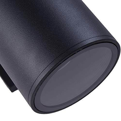 mirrea Modern Outdoor Porch Light Patio Light in 2 Lights with Aluminum Cylinder and Tempered Glass Cover Waterproof Wall Sconce 2 Pack (Matte Black) - Image 5