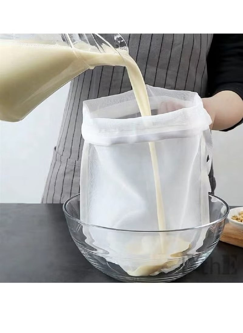 Bukela - 3pcs Food Grade Soy Milk Filter Bags, 200 Micron 20*30CM Fine Mesh Bag Milk Filter Bag All Purpose Food Strainer Nylon Cheesecloth - Image 1