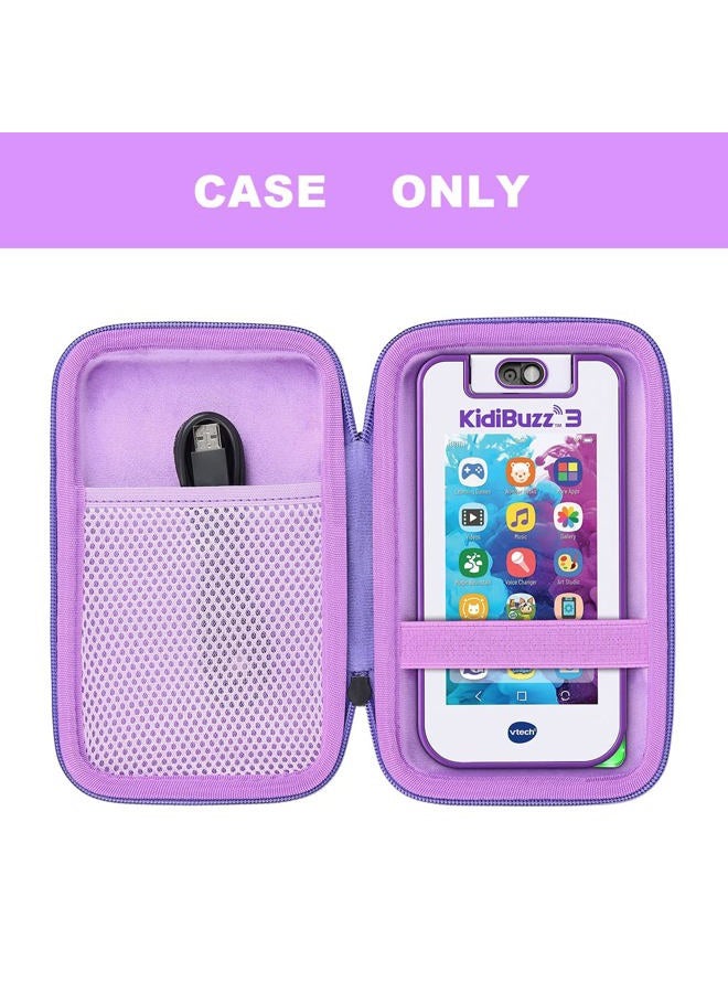 Co2Crea Hard Case Replacement for VTech KidiBuzz 3 / KidiBuzz G2 Kids' Electronics Smart Device KidiConnect (Black Case + Inside Purple) - Image 3
