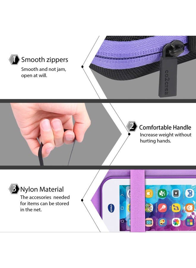 Co2Crea Hard Case Replacement for VTech KidiBuzz 3 / KidiBuzz G2 Kids' Electronics Smart Device KidiConnect (Black Case + Inside Purple) - Image 5