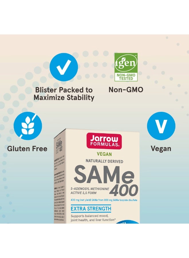 jarrow formulas SAMe 400 Extra Strength 400 mg 60 Tablets - Image 3