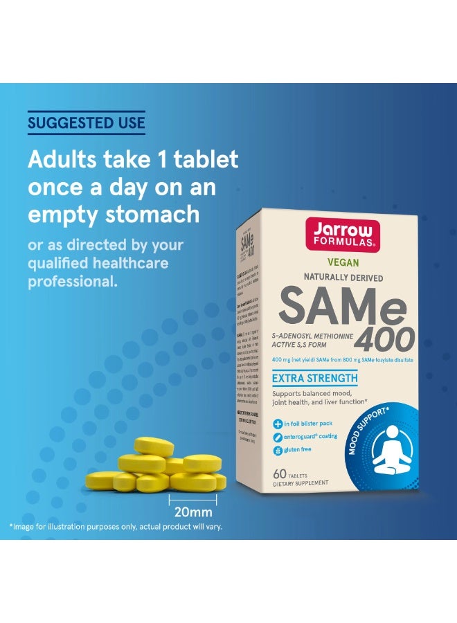 jarrow formulas SAMe 400 Extra Strength 400 mg 60 Tablets - Image 4