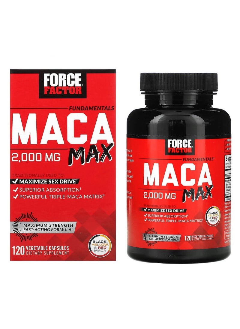 Force Factor Maca Max 2000MG Maximum Strength - 120 Capsules  - Image 1