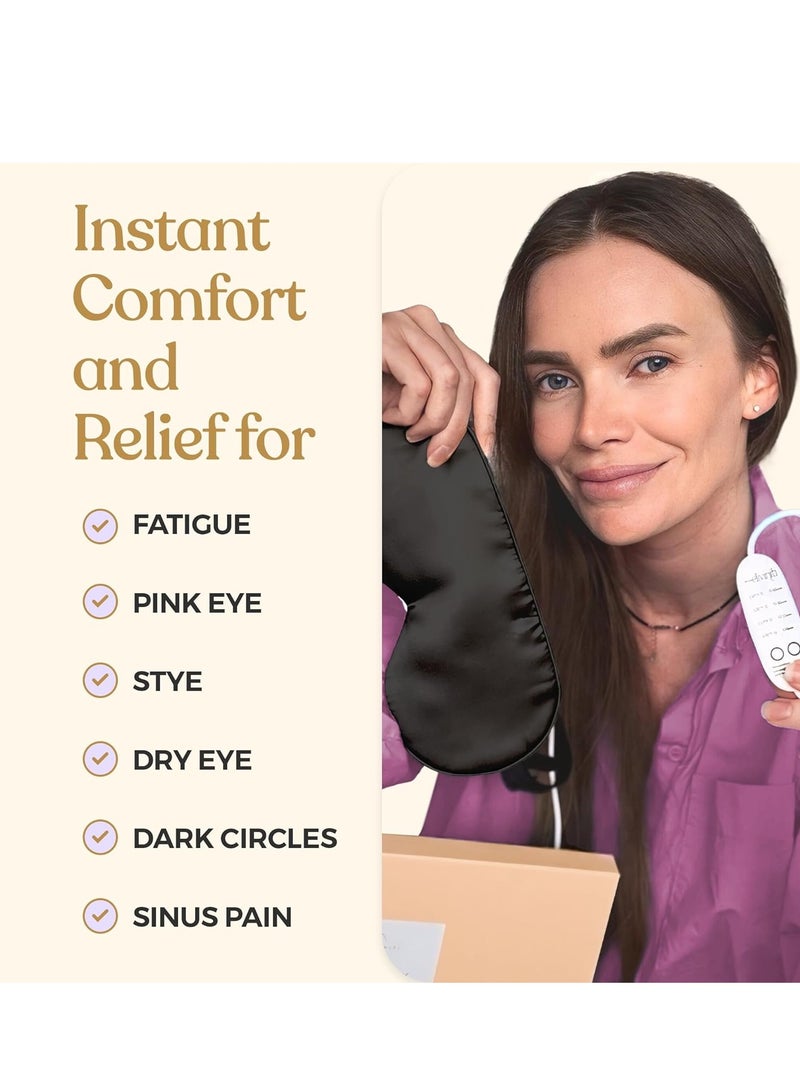 DROP OF DIVINITI Heated Eye Mask for Dry Eye Relief - Stye Treatment, Warm Compress for Sinus, Electric Warming Patch With Moist Heat - Black - Image 4