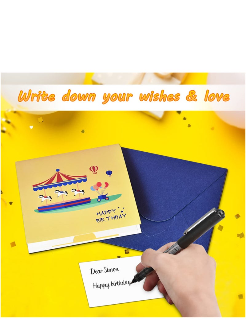 Birthday Card 3D Popup Bday Greeting Cards Carousel Playground Card Greeting Card with Envelopes Greeting Cards for Kids - Image 5