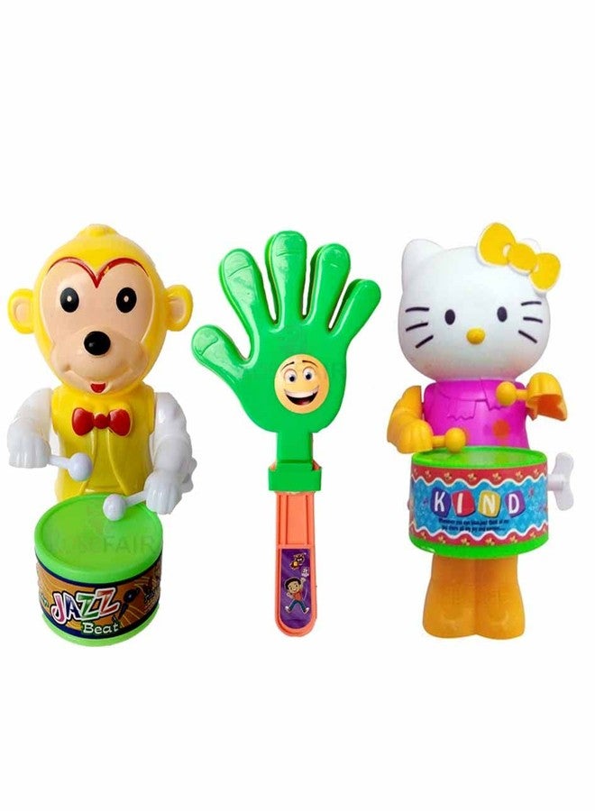 ROSEFAIR Key Operated Cute Drummer Toy with Noisemakers Favors Concert Party Cheering Props Children clap clap Your Hands Small Hands Clapping Toys for Kids (PROPS-MONKEY-KITTYCAT-03) - Image 1
