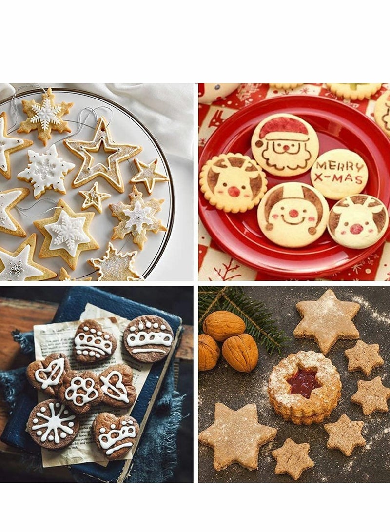 Stainless Steel Biscuit Mould, Kitchen DIY Baking Tool Set Flower Round Heart Star Shape Biscuit Stainless Steel Metal Molds Cutters for Kitchen Baking  Small Cookie Cutters (12 PCS) - Image 5