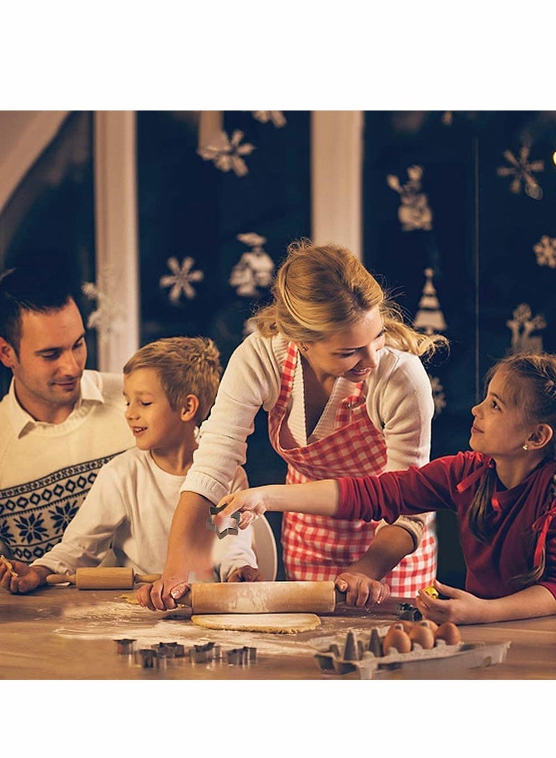 Stainless Steel Biscuit Mould, Kitchen DIY Baking Tool Set Flower Round Heart Star Shape Biscuit Stainless Steel Metal Molds Cutters for Kitchen Baking  Small Cookie Cutters (12 PCS) - Image 2