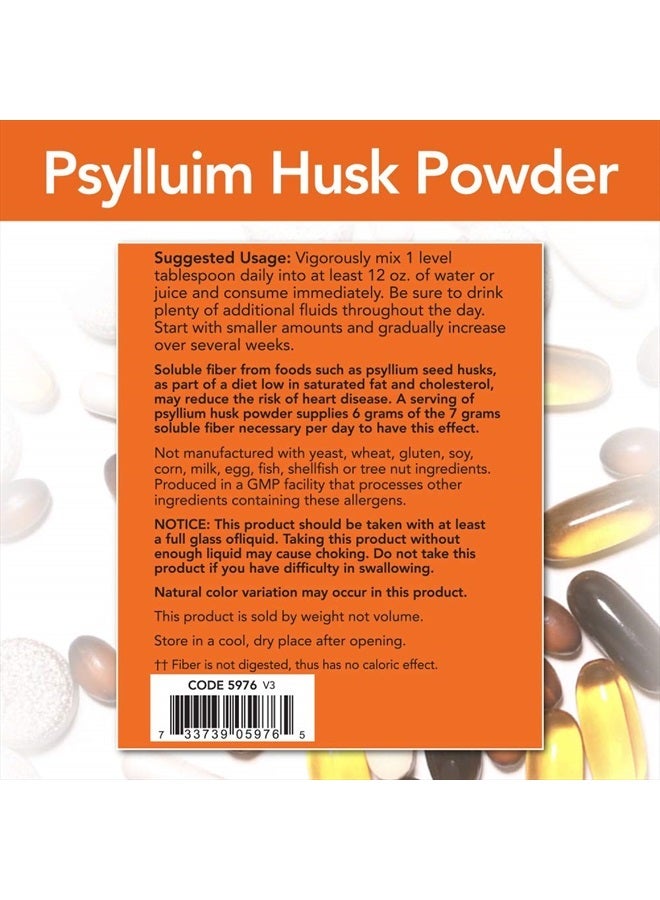 now Supplements, Psyllium Husk Powder, Non-GMO Project Verified, Soluble Fiber, 12-Pound - Image 3