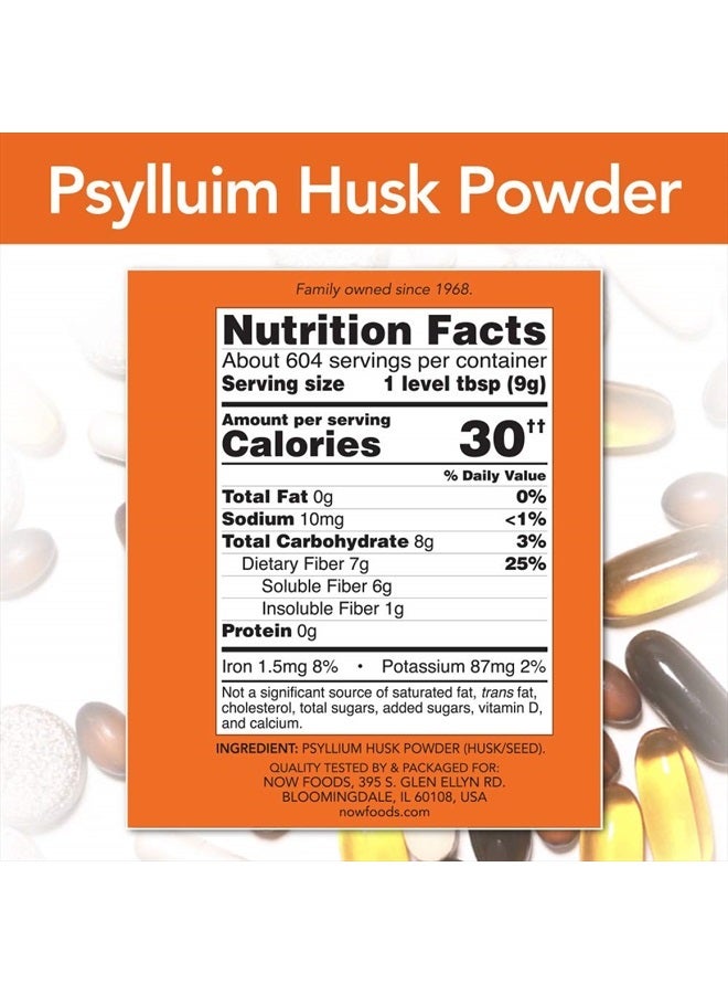 now Supplements, Psyllium Husk Powder, Non-GMO Project Verified, Soluble Fiber, 12-Pound - Image 2