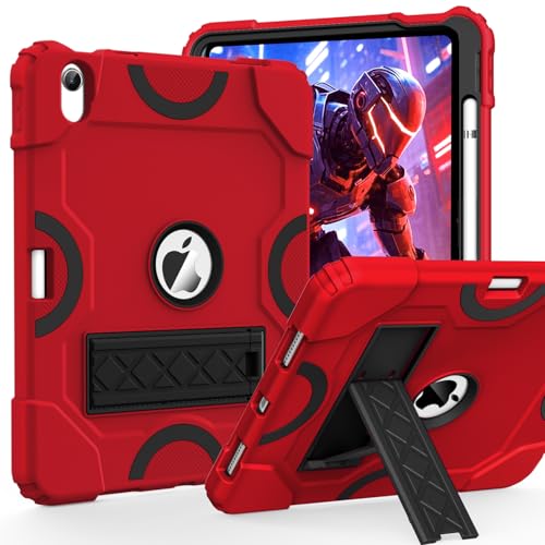 Cantis Case for iPad 11-inch (A16) 2025/ iPad 10th Generation 2022 (10.9 inch), Shockproof iPad Cover 10th Generation with Pencil Holder & Kickstand, Red+Black - Image 1