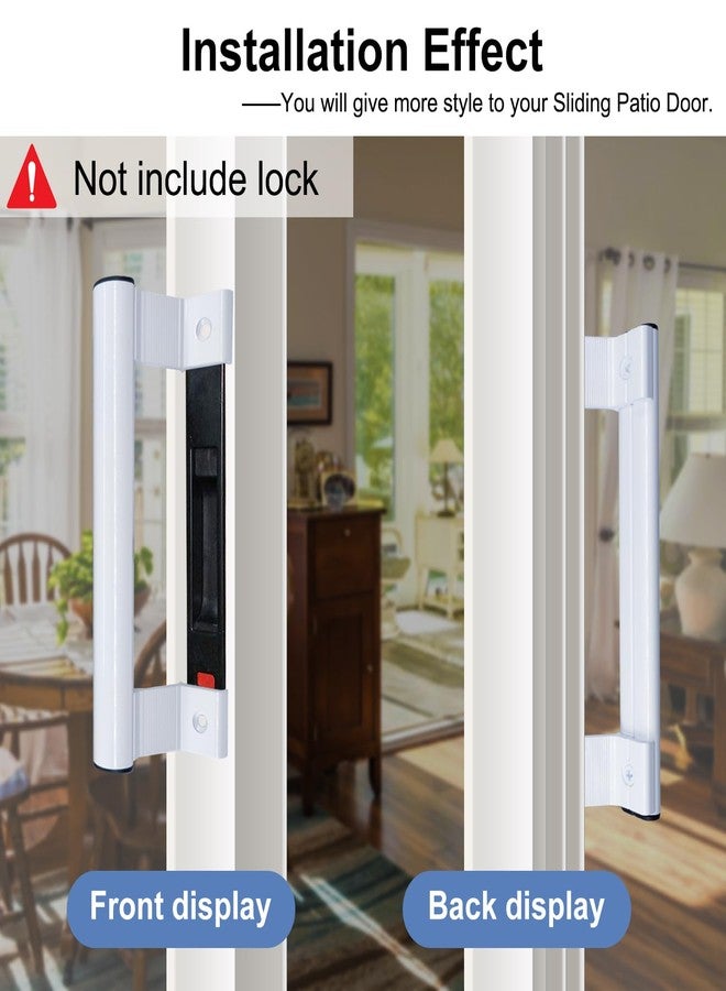 Young Dance Aluminum Sliding Glass Door Pull - 8" White, Fits 6-5/8" Mounting Holes - Perfect for Patio Doors - Image 3